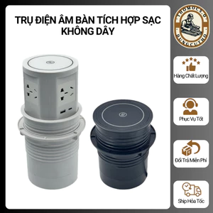 Ổ cắm điện, Trụ Điện Âm Bàn Bật Trồi Thông Minh Có Sạc Không Dây - Chuyên Dụng Lắp Âm Bàn, Bếp Đảo