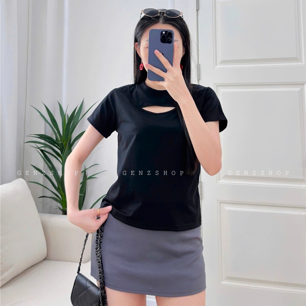 Áo Thun  Babytee Cut-Out Genz Basic Cá Tính Năng Động BBT25