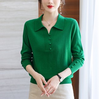Áo Len Tay Dài Mùa Thu Cổ V cho Nữ SM90
