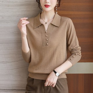 Áo Len Tay Dài Mùa Thu Cổ V cho Nữ SM90