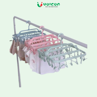 Móc Chùm Gấp Gọn 32 Kẹp Thái Tiện Lợi Phơi Đồ Cho Bé