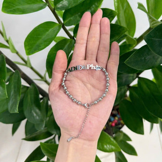 Lắc tay bi danh hiệu A Di Đà Phật, màu silver