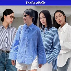 TheBlueTshirt - Áo sơ mi tay dài vạt bầu măng sét to dáng oversize cho nữ - Sydney Oversize Shirt - Women