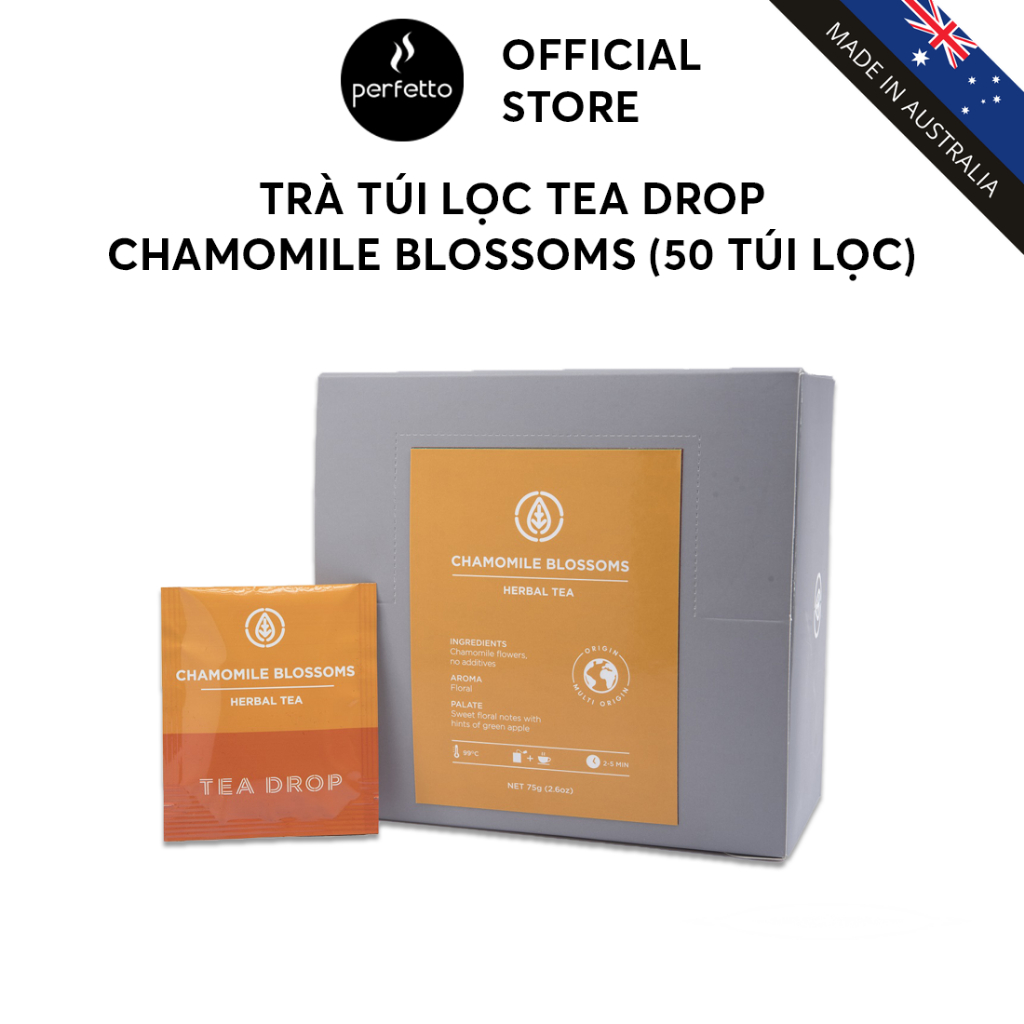 [Xuất xứ Úc] Trà thảo mộc hoa cúc Tea Drop Chamomile Blossoms (50 túi ...
