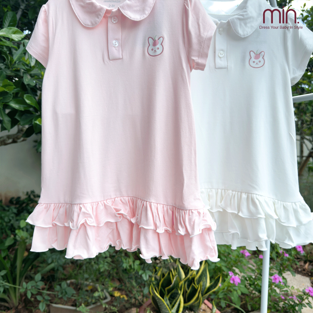 Váy Polo Bé Gái Anminaza Kiểu Dáng Điệu Đà Chân Váy Ngang Đùi Vải Sợi Tre Co Dãn Thoáng Mát - Hàng Chính Hãng AMI0263