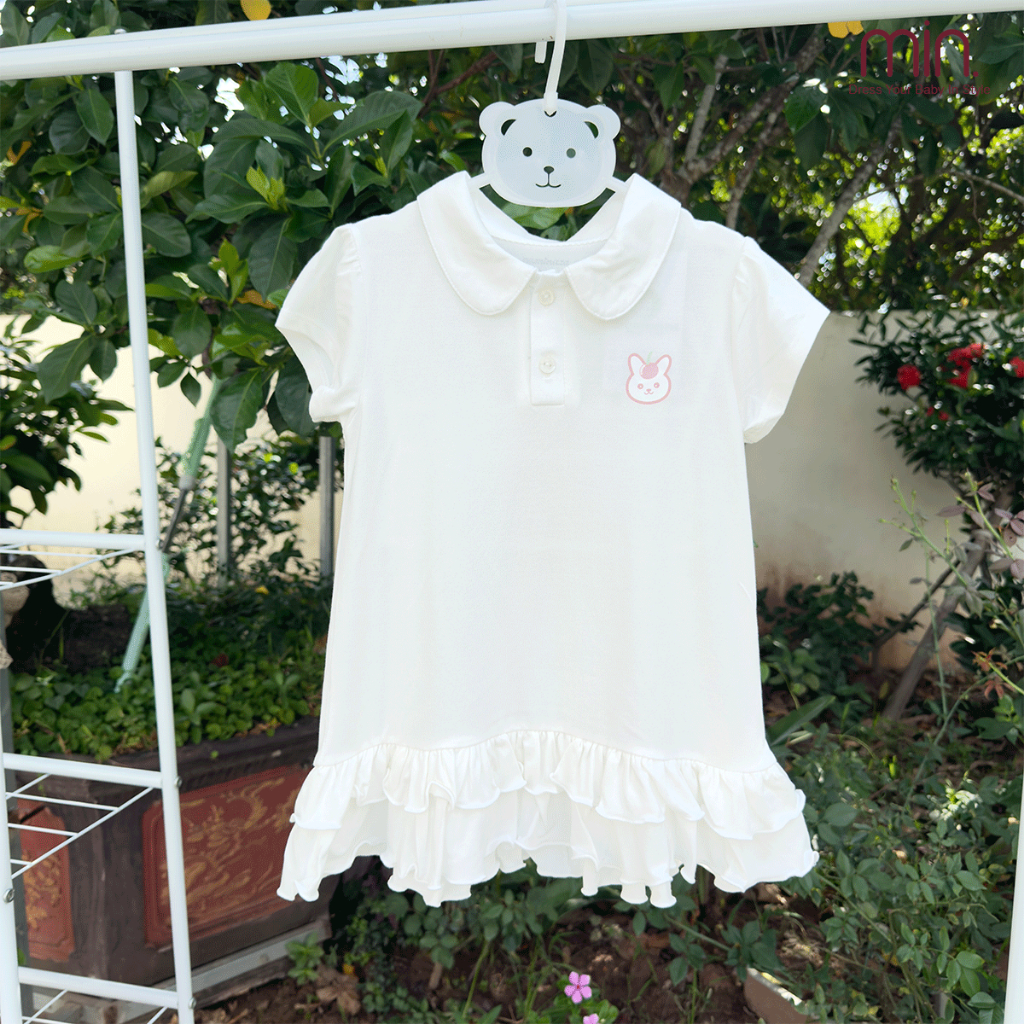Váy Polo Bé Gái Anminaza Kiểu Dáng Điệu Đà Chân Váy Ngang Đùi Vải Sợi Tre Co Dãn Thoáng Mát - Hàng Chính Hãng AMI0263