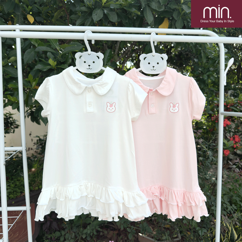 Váy Polo Bé Gái Anminaza Kiểu Dáng Điệu Đà Chân Váy Ngang Đùi Vải Sợi Tre Co Dãn Thoáng Mát - Hàng Chính Hãng AMI0263