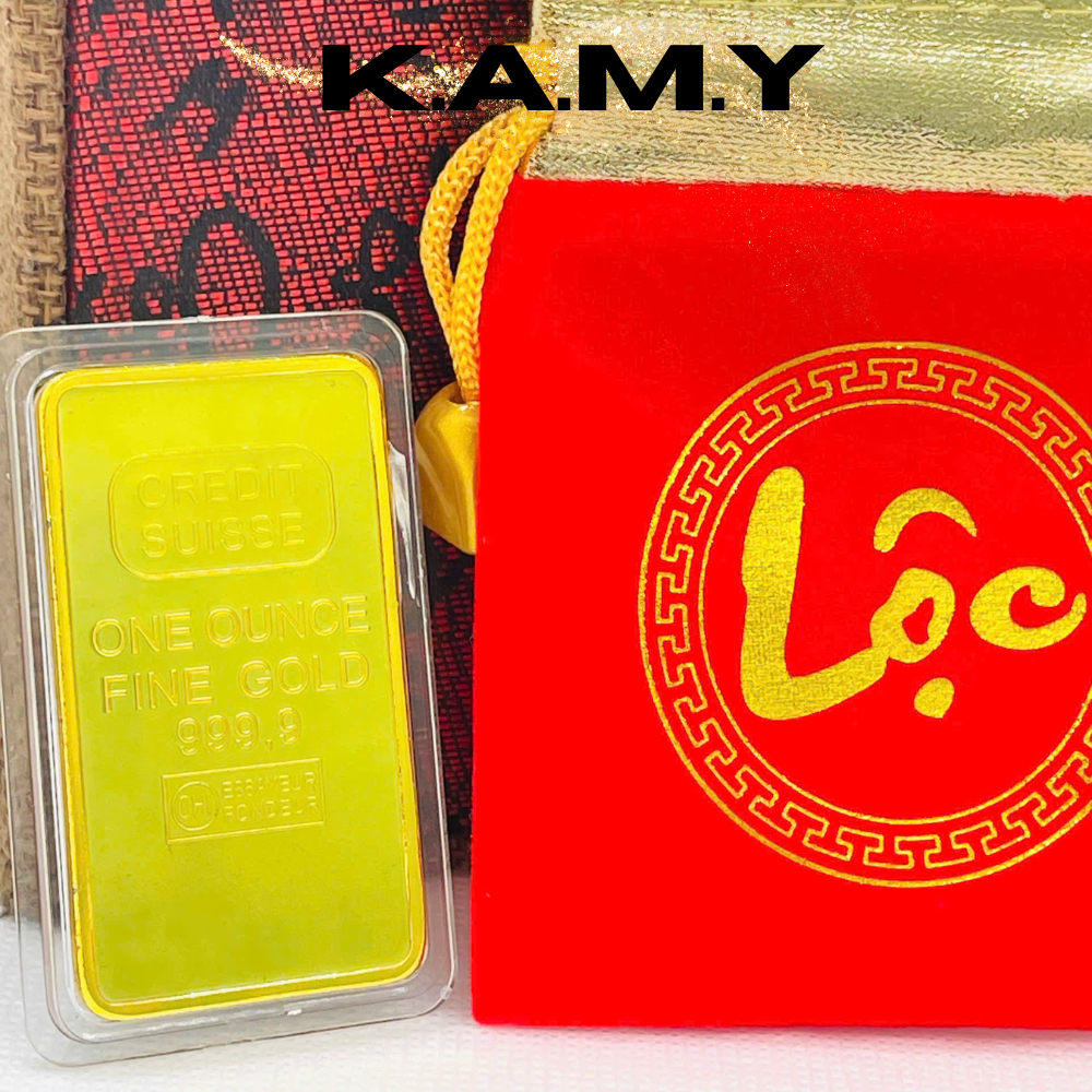 Miếng Vàng 9999 Phong Thủy Mạ Vàng -  Tài Lộc May Mắn, Quà Tặng Tết, Tặng Túi Nhung Chữ Lộc