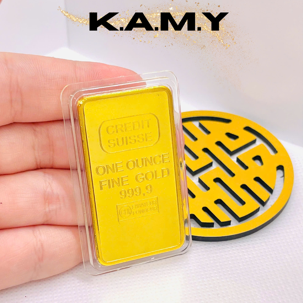 Miếng Vàng 9999 Phong Thủy Mạ Vàng -  Tài Lộc May Mắn, Quà Tặng Tết, Tặng Túi Nhung Chữ Lộc