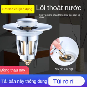 Nút nhấn xả lavabo kèm lọc rác – lõi đồng chống nghẹt, thoát nước nhanh, lắp dễ không cần dụng cụ,chặn nước lavabo