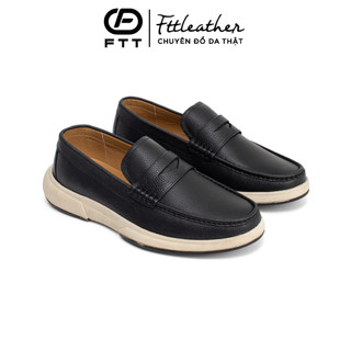Giày lười nam da bò cao cấp FTT Leather, giày mọi đế nhẹ đi êm chân mang hằng ngày thoải mái F904