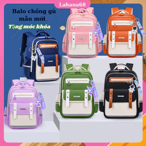 Balo chống gù nhiều ngăn, Balo học sinh chống gù, Cặp học sinh bé trai bé gái HS30-Tặng Móc Khóa