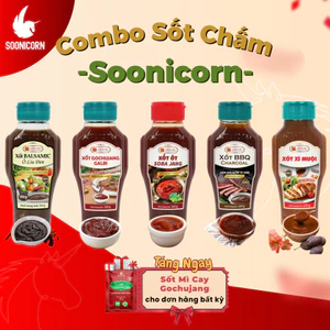 🥫 Combo 4 Loại Xốt Chấm & Ướp 220g | BBQ – Balsamic – Soba Jang – Gochujang – Xí Muội – Soonicorn