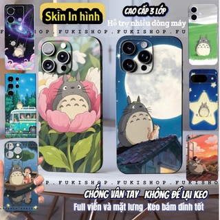 Miếng dán Skin Mặt lưng Sau full viền Totoro Dành Cho 16 pro max 15 pro max 14 pro max 13 pro max 12 pro max