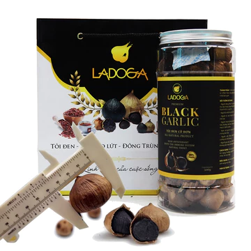 Tỏi đen LADOGA cao cấp đóng hộp 500g lên men tự nhiên 90 ngày từ tỏi cô đơn 1 nhánh