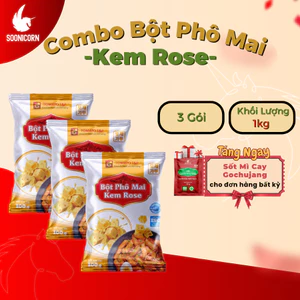 🧀 Combo 3 Gói Bột Phô Mai Kem Rose 100g | Bột Làm Sốt, Trộn Mì Ý, Tokbokki, Nui – Soonicorn