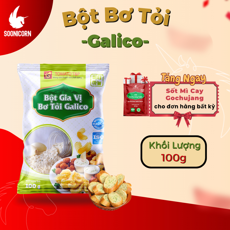 🧄 Bột Gia Vị Bơ Tỏi Galico 100g | Dùng Làm Sốt Bánh Mì Nướng, Lắc Khoai Tây, Gà Rán - Soonicorn
