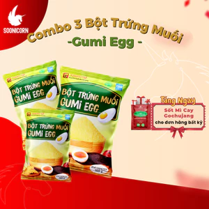 🥚Combo 3 Gói Bột Trứng Muối Gumi Egg 100g | Làm Sốt Trứng Muối, Bánh Bao Kim Sa, Ăn Vặt – Soonicorn