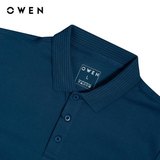 Owen - Áo polo Bodyfit APV253640 màu Xanh dương chất liệu CVC Spandex
