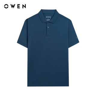 Owen - Áo polo Bodyfit APV253640 màu Xanh dương chất liệu CVC Spandex