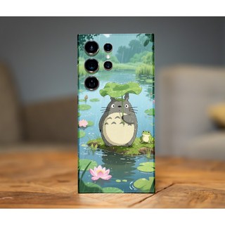 Miếng dán skin mặt lưng full viền Totoro cho điện thoại S25 Ultra S24 Ultra S23 S22 Ultra Fold 3 4 5 Flip3 Fold 4