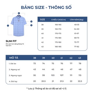 Owen - Áo sơ mi ngắn tay Slim Fit AS250072N màu Xanh nhạt chất liệu Bamboo poly