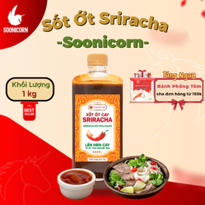 Sốt Ớt Cay Sriracha 1kg – Tương Ớt Chua Cay Kiểu Thái Cho Quán Ăn, Bếp Nhà Hàng – Soonicorn