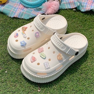 Dép sục nữ XIXITIAO kèm 14 sticker Pizza đế cao 5,5 cm kiểu sandal Mita CS-45