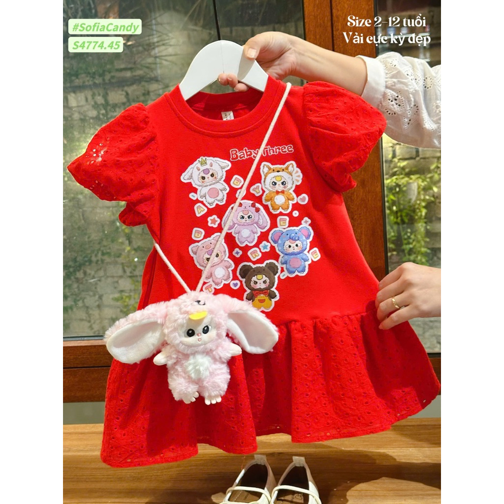 Váy Bé Gái Mặc Hè Cotton Mềm Mịn Sofia S4764 S4774 Họa Tiết BB3 Dễ Thương Size 18M-12Y (13-45k