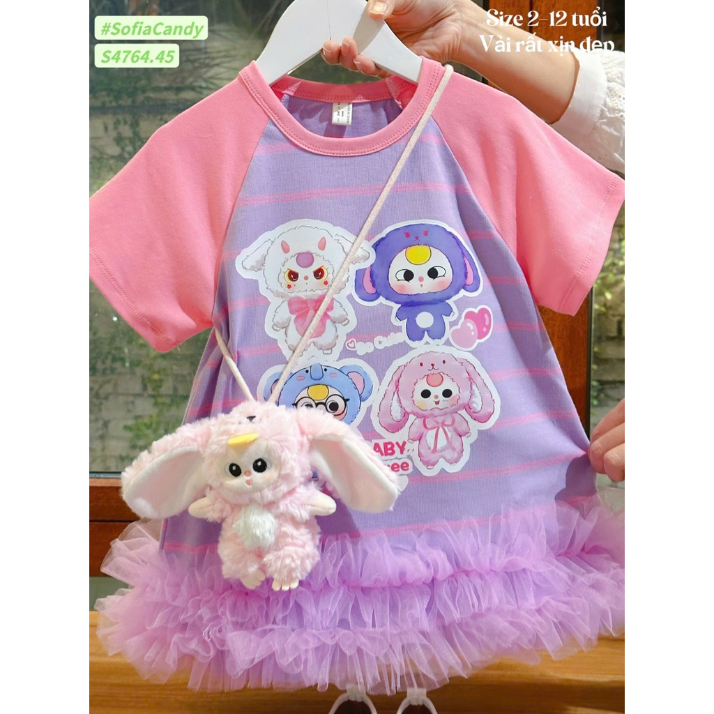 Váy Bé Gái Mặc Hè Cotton Mềm Mịn Sofia S4764 S4774 Họa Tiết BB3 Dễ Thương Size 18M-12Y (13-45k