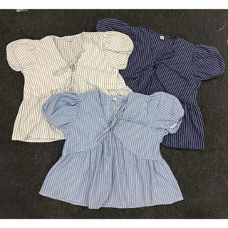 Áo babydoll kẻ sọc ty phồng siu xinh