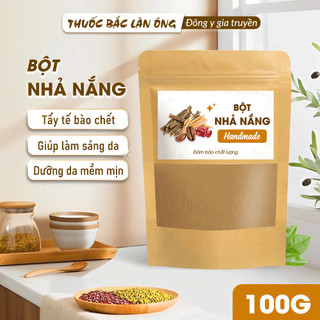 Bột dưỡng trắng da nhả nắng 100g, bột tắm nhả nắng body, làm dịu da, tẩy tế bào chết, dưỡng da trắng sáng