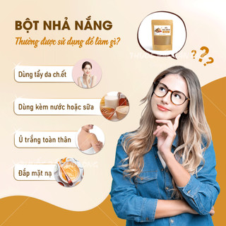 Bột dưỡng trắng da nhả nắng 100g, bột tắm nhả nắng body, làm dịu da, tẩy tế bào chết, dưỡng da trắng sáng