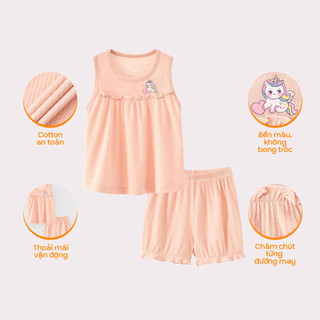 Đồ bộ thun gân sát nách quần bí Pony bé gái Rabity 960.038