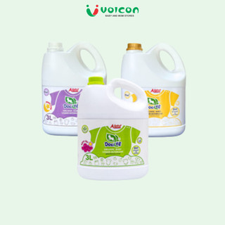 Nước giặt xả quần áo 3 Lít em bé Docilee organic Thái Lan (xanh lá, tím, vàng)