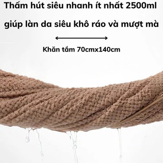 Khăn Choàng Tắm Cotton Dệt Tổ Ong Size Lớn 70x140 – Mềm Mịn, Thấm Hút Nhanh, Màu Pastel Sang Trọng