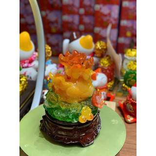 Cóc/Tỳ Hư Ngậm Tiền Thiềm Thừ Phong Thuỷ 19cm Đế Gỗ Hàng Loại 1