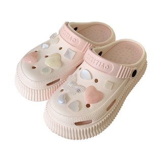 Dép sục nữ XIXITIAO kèm 13 sticker Tim Vân Đá đế cao 5,5 cm kiểu sandal Mita CS-79