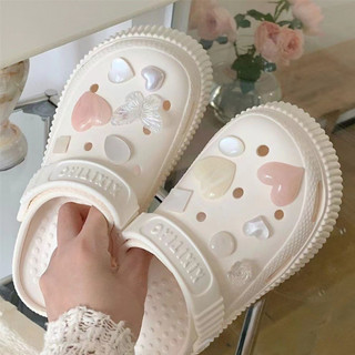Dép sục nữ XIXITIAO kèm 13 sticker Tim Vân Đá đế cao 5,5 cm kiểu sandal Mita CS-79
