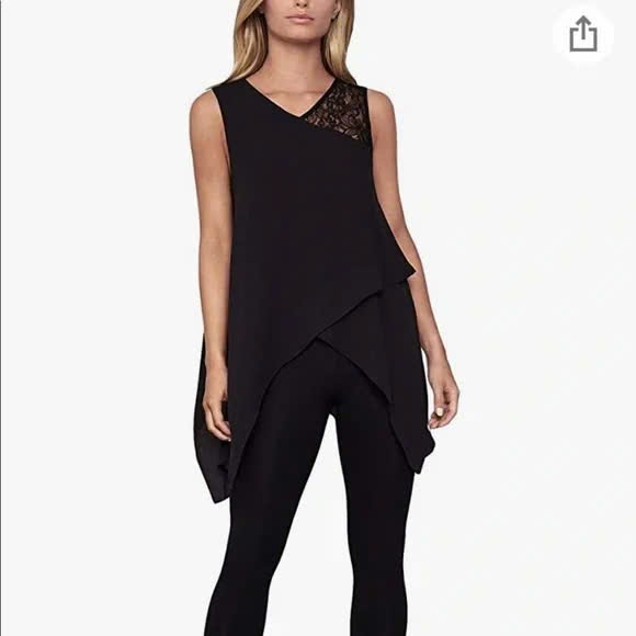 BCBG MAXAZRIA ÁO XẺ TÀ ĐEN SIZE XS (221112042)