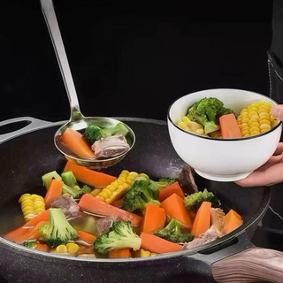 Vá múc canh inox Cao cấp sạn chiên xào 28cmChubby Chef vá lỗ vớt thức ăn xẻng xào đa năng muôi múc canh vá canh xẻng xào