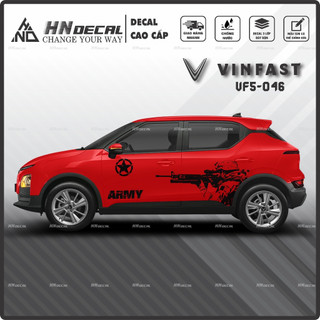 Tem dán xe VF5 - Decal dán xe VF5 MẪU TEM THỂ THAO CÁ TÍNH. 1 bộ dán 2 bên ( mẫu VF5-046 )