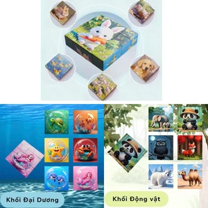 Combo 3 Đồ Chơi Khối Xếp Hình Nam Châm 16 Khối - xếp 6 hình khác nhau