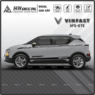Tem dán xe VF5 - Decal dán xe VF5 MẪU TEM THỂ THAO CÁ TÍNH. 1 bộ dán 2 bên ( mẫu VF5-075 )