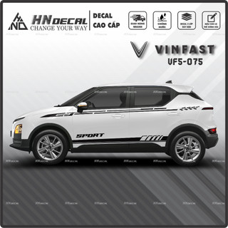 Tem dán xe VF5 - Decal dán xe VF5 MẪU TEM THỂ THAO CÁ TÍNH. 1 bộ dán 2 bên ( mẫu VF5-075 )