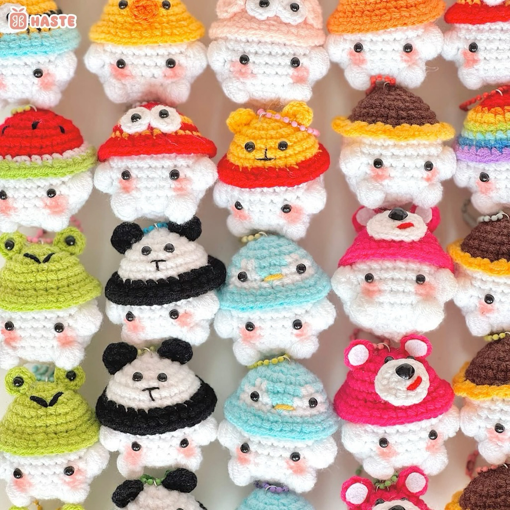 [LẺ 1 CÁI] Móc Khoá Len Nấm Mini Cosplay Đội Mũ Mushroom Handmade Dễ Thương