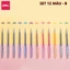 Set 12 màu bút bi nước mực gel bấm nhiều màu 0.5mm Deli nhanh khô viết trơn tru xinh xắn