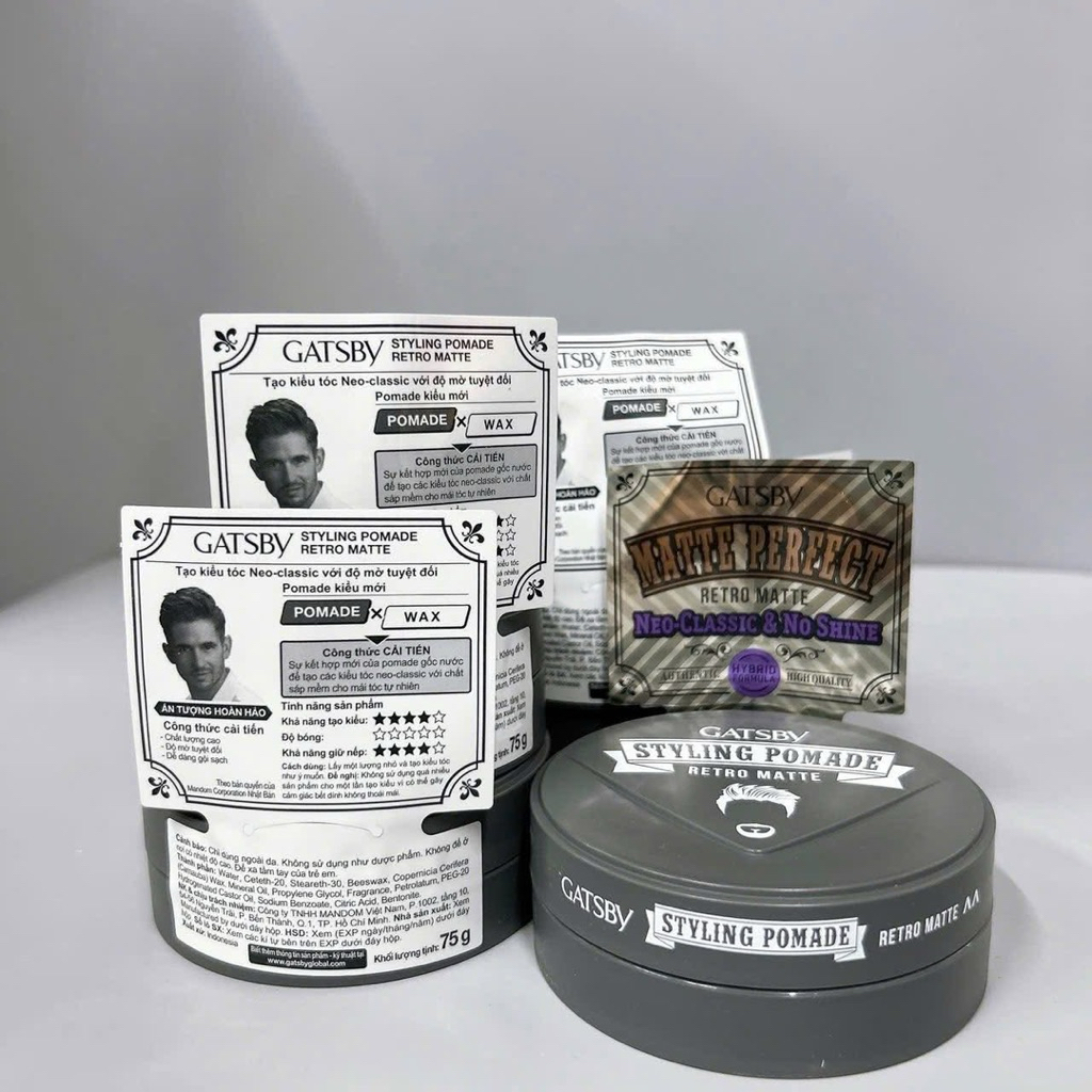 Sáp vuốt tóc Gatsby Perfect Raise – Pomade giữ nếp mạnh, bóng mượt tự nhiên – Dễ tạo kiểu, dễ gội