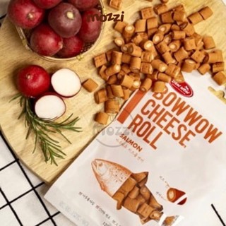 Snack cho chó Phô mai cuộn thịt gà cá hồi Bowwow 120gr