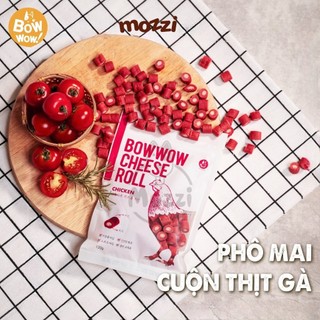 Snack cho chó Phô mai cuộn thịt gà cá hồi Bowwow 120gr